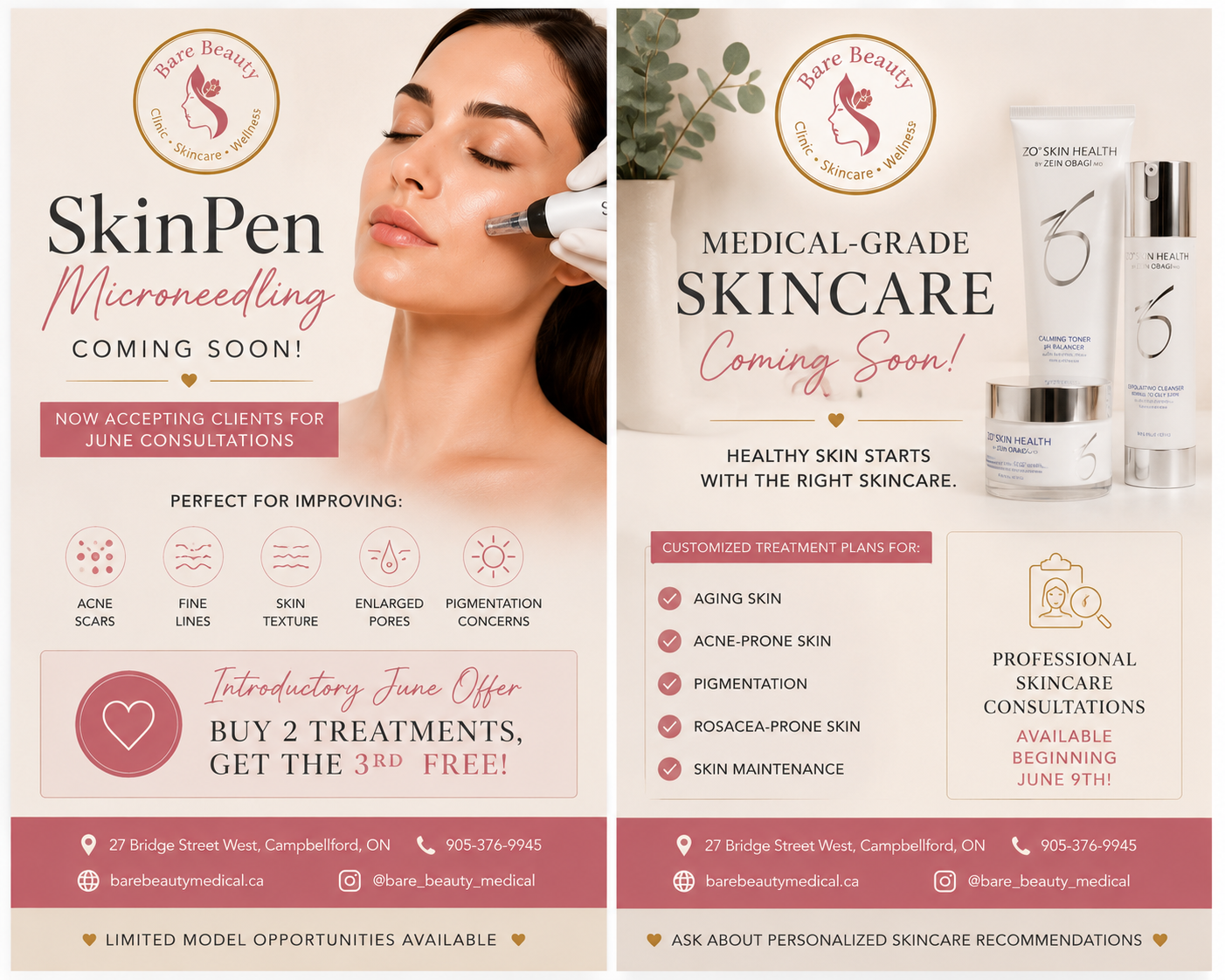 Bare Beauty promotional designs